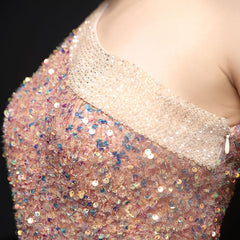 Sexy Heavy Craft Colorful Sequin Party Evening Dress