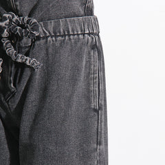 Retro Loose Straight Gray High Waist Jeans