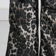 Leopard Print Multi Pocket Decorative Cargo Jeans