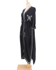 Rayon Embroidered Loose Beach Cover Up