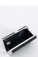 Envelope black clutch bag with a tassel