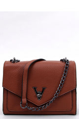 V-shaped clasp brown messenger bag