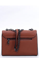 V-shaped clasp brown messenger bag