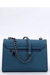 V-shaped clasp blue messenger bag