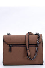 V-shaped clasp beige messenger bag
