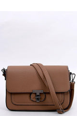 Beige messenger bag stylish clasp with a flap