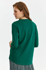 3/4 sleeves green sweatshirt