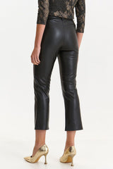 7/8 length shiny eco-leather pants