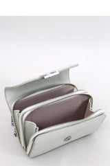 Green messenger bag with a stylish snap closure