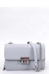 Gray messenger bag with a stylish snap closure
