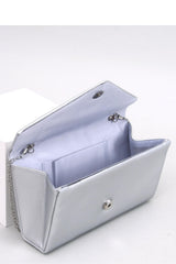 Envelope clutch bag with a silver chain
