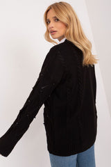 Button-down cardigan with decorative sewn-on beads