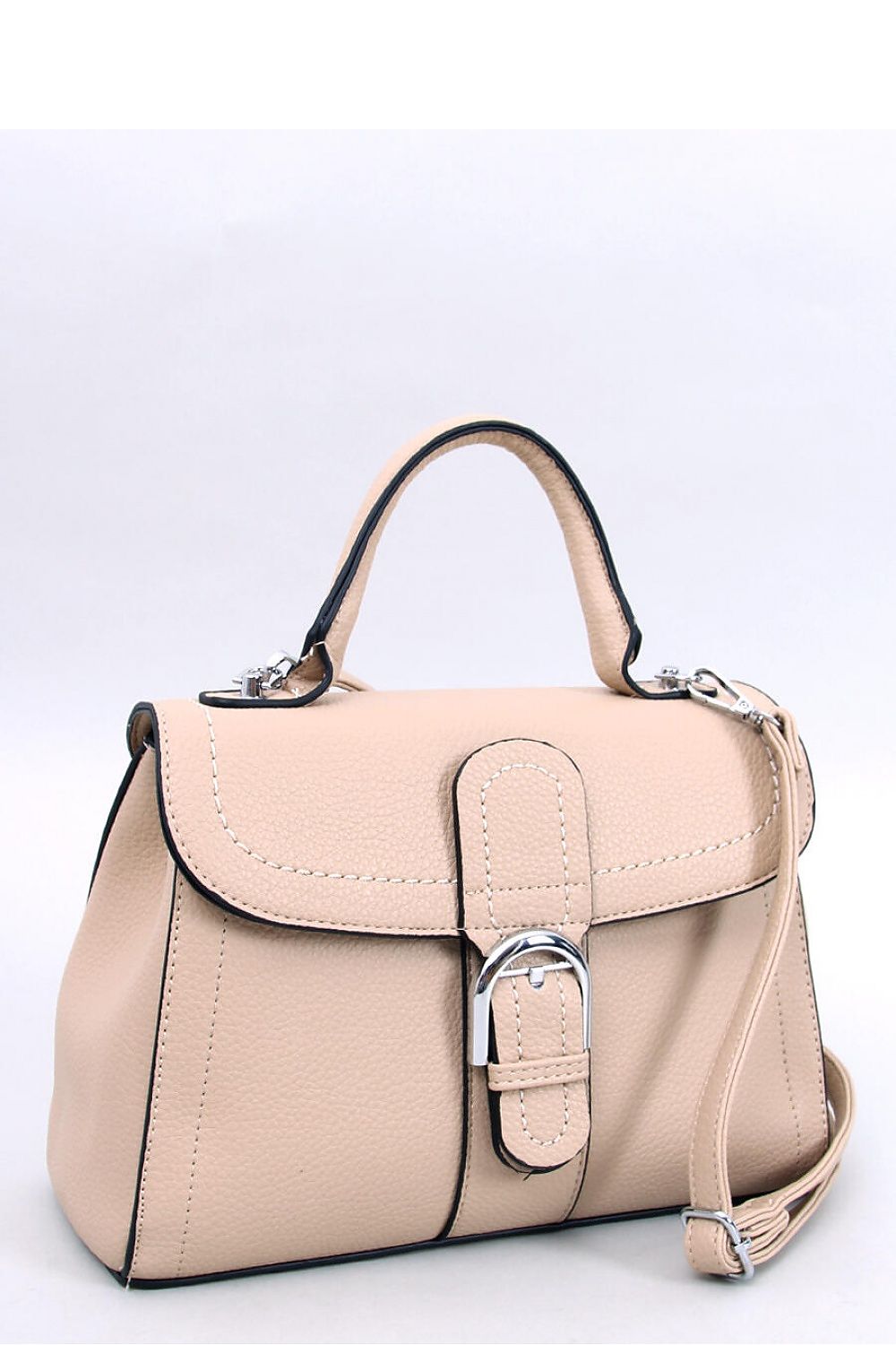 Everyday beige handbag with a long adjustable strap