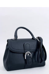 Everyday black handbag with a long adjustable strap