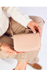 Beige messenger bag with long adjustable strap