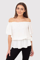 Spanish style with open shoulders blouse