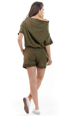 Romper with short sleeves and legs