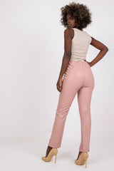 High rise ecological leather pink pants