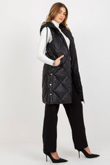 Zippered quilted vest made of organic leather