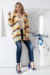 Cardigan with colorful stripes