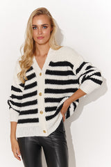Long sleeves with a low cut beige cardigan