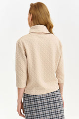 3/4 sleeves turtleneck sweatshirt